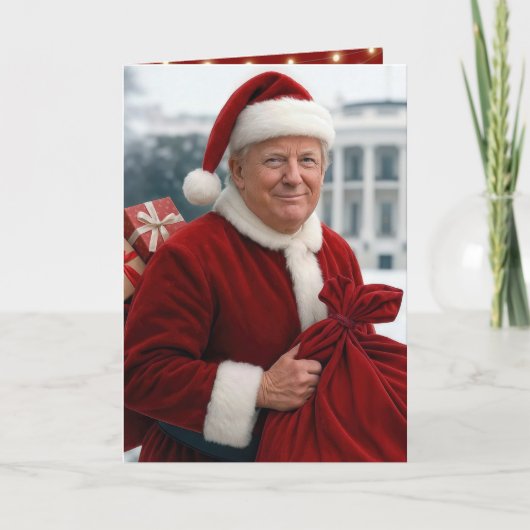 Sinterklaas Trump met rode geschenkzak Kaart (Voorkant)