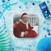 Sinterklaas Trump met rode geschenkzak Papieren Bordje (Feest)