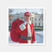 Sinterklaas Trump met rode geschenkzak Servet (Voorkant)