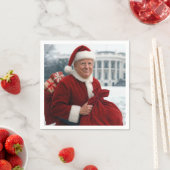 Sinterklaas Trump met rode geschenkzak Servet (Insitu)