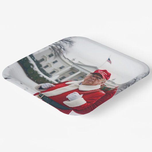 Sinterklaas Trump met rode zak Papieren Bordje (Gebogen)