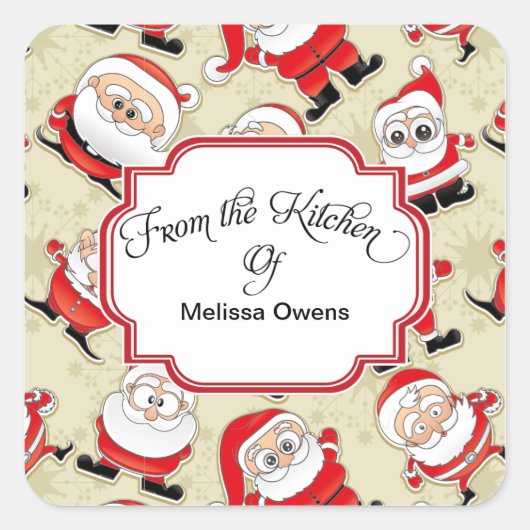 Sinterklaas Uit de keuken van het bakken van Stick Vierkante Sticker (Voorkant)