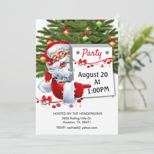 Sinterklaas uitnodigen iedereen op Kerstfeest uitn Kaart (Staand voorkant)