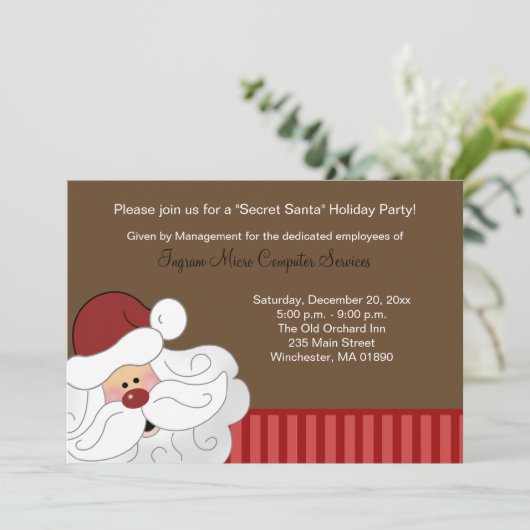 Sinterklaas Uitnodiging 2-zijdige Vakantie Party K (Staand voorkant)