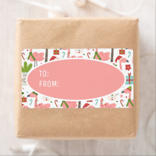 Sinterklaas van de klaproze flamingos etiket