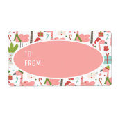 Sinterklaas van de klaproze flamingos etiket (Voorkant)