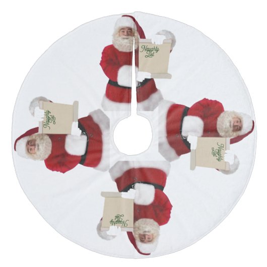 Sinterklaas van de Naughty List Fleece Kerstboom Rok (Voorkant)