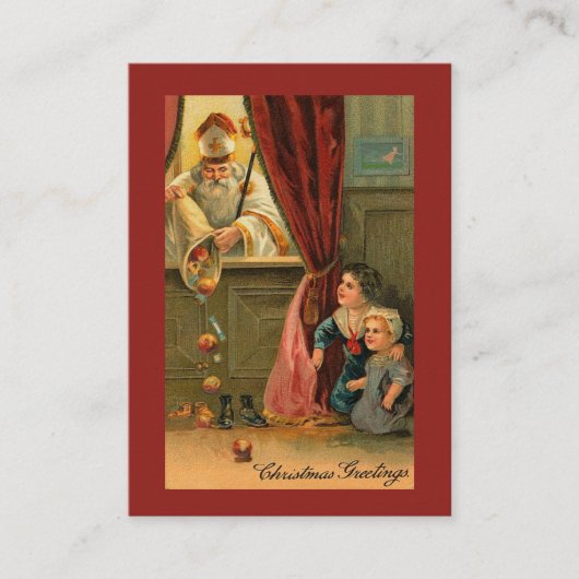 Sinterklaas van Myra Bisschop Heilige Kaarten Visitekaartje (Voorkant)