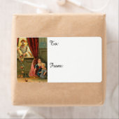 Sinterklaas van Myra met kinderen Etiket (Insitu)
