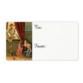 Sinterklaas van Myra met kinderen Etiket (Voorkant)