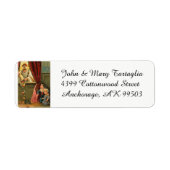 Sinterklaas van Myra met kinderen Etiket (Voorkant)