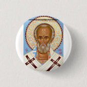 Sinterklaas van Myra Ronde Button 3,2 Cm (Voorkant)