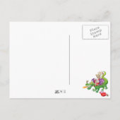 Sinterklaas veranderde zijn rendier voor een draak feestdagenkaart (Achterkant)