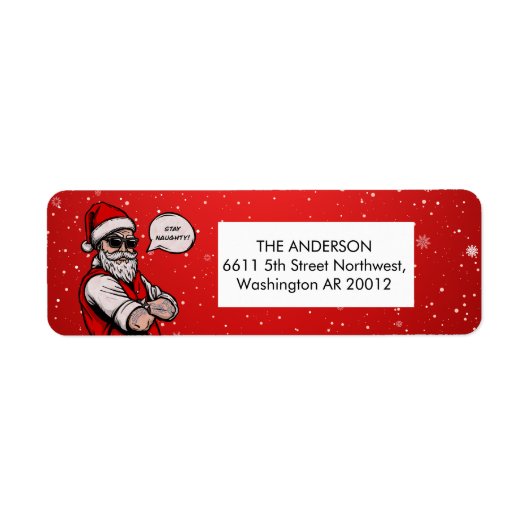 Sinterklaas verblijf stout grappig kerst etiket (Voorkant)