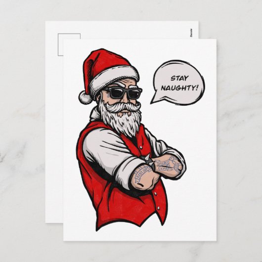 Sinterklaas verblijf stout grappig kerst feestdagenkaart (Voorkant / Achterkant)