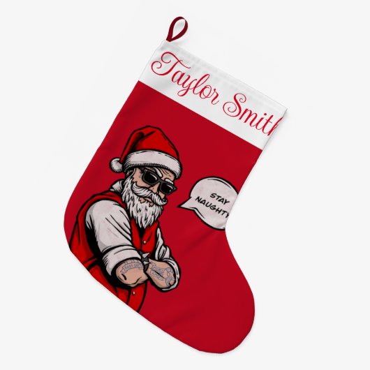 Sinterklaas verblijf stout grappig kerst grote kerstsok (Voorkant (Hangend))