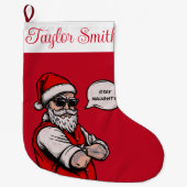 Sinterklaas verblijf stout grappig kerst grote kerstsok (Voorkant)