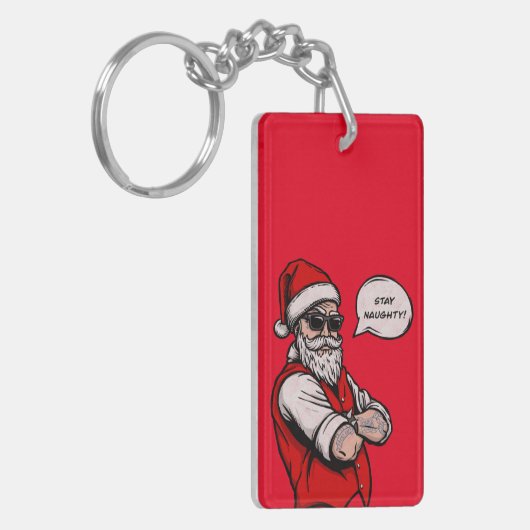 Sinterklaas verblijf stout grappig kerst sleutelhanger (Voorkant Links)