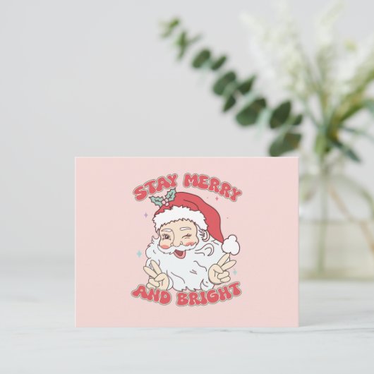 sinterklaas verblijf vrolijk en licht Xmas Feestdagenkaart (Staand voorkant)