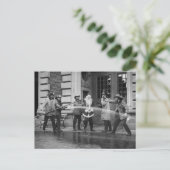 Sinterklaas verwijderen, jaren 20 feestdagenkaart (Staand voorkant)