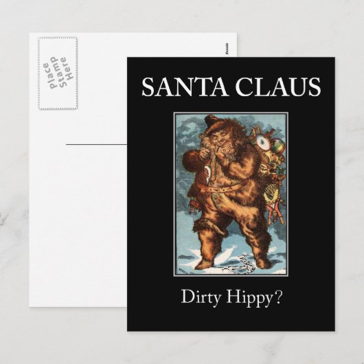 Sinterklaas vieze hippy? Xmas briefkaart! Feestdagenkaart (Voorkant / Achterkant)