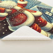 Sinterklaas Vintage Vrolijk Kerstfeest Sherpa Deken (3/4)
