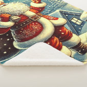 Sinterklaas Vintage Vrolijk Kerstfeest Sherpa Deken (3/4)