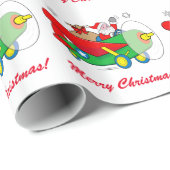 Sinterklaas Vliegend een vliegtuig gevuld met cade Cadeaupapier (Rol Hoek)