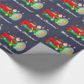 Sinterklaas Vliegend een vliegtuig gevuld met cade Cadeaupapier (Hoek)