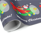 Sinterklaas Vliegend een vliegtuig gevuld met cade Cadeaupapier (Rol Hoek)