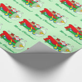 Sinterklaas Vliegend een vliegtuig gevuld met cade Cadeaupapier (Hoek)