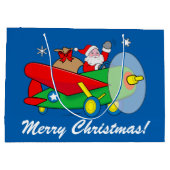 Sinterklaas Vliegend een vliegtuig gevuld met cade Groot Cadeauzakje (Achterkant)
