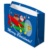 Sinterklaas Vliegend een vliegtuig gevuld met cade Groot Cadeauzakje (Achterkant Gekanteld)