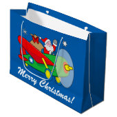 Sinterklaas Vliegend een vliegtuig gevuld met cade Groot Cadeauzakje (Voorkant Gekanteld)