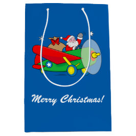 Sinterklaas Vliegend een vliegtuig gevuld met cade Medium Cadeauzakje