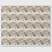 Sinterklaas Vliegend Speelgoed Kerstboom Kinderen Cadeaupapier (Vlak)