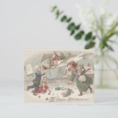 Sinterklaas Vliegend Speelgoed Kerstboom Kinderen Feestdagenkaart (Staand voorkant)