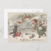 Sinterklaas Vliegend Speelgoed Kerstboom Kinderen Feestdagenkaart (Voorkant / Achterkant)