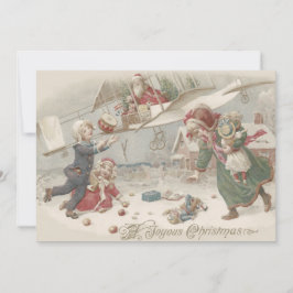 Sinterklaas Vliegend Speelgoed Kerstboom Kinderen Kaart