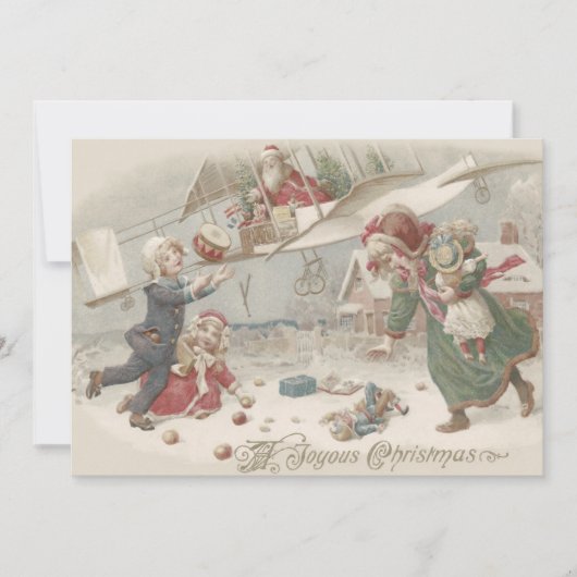 Sinterklaas Vliegend Speelgoed Kerstboom Kinderen Kaart (Voorkant)
