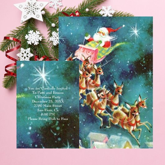 Sinterklaas Vliegende Rendier Uitnodiging