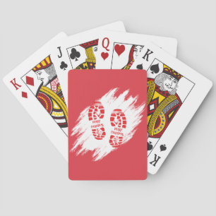 Sinterklaas voetafdruk pokerkaarten