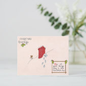 Sinterklaas Voetafdrukken Schoorsteen Sneeuw Weath Feestdagenkaart (Staand voorkant)