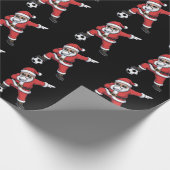 Sinterklaas Voetbal Dabbing Kerstman Gift Kerstmis Cadeaupapier (Hoek)