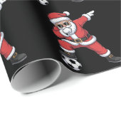 Sinterklaas Voetbal Dabbing Kerstman Gift Kerstmis Cadeaupapier (Rol Hoek)