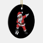 Sinterklaas Voetbal Dabbing Kerstman Gift Kerstmis Keramisch Ornament (Rechts)