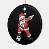 Sinterklaas Voetbal Dabbing Kerstman Gift Kerstmis Keramisch Ornament (Links)