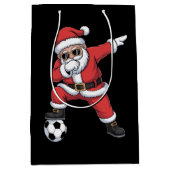 Sinterklaas Voetbal Dabbing Kerstman Gift Kerstmis Medium Cadeauzakje (Voorkant)