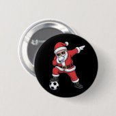 Sinterklaas Voetbal Dabbing Kerstman Gift Kerstmis Ronde Button 5,7 Cm (Voorkant /achterkant)