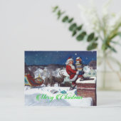 Sinterklaas voor de bepantsering van boeken briefkaart (Staand voorkant)